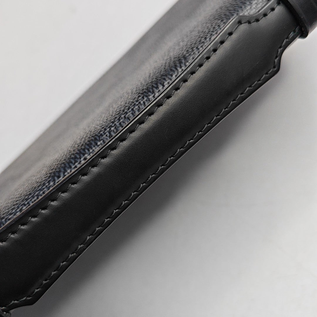 ATOLL Damier Graphite Calfskin Black