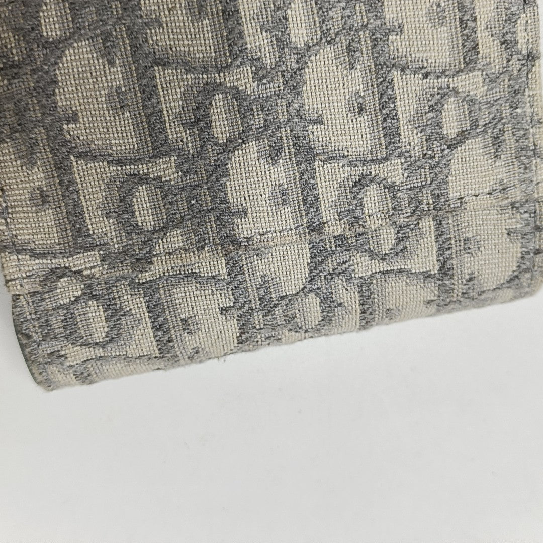 Saddle Mini Oblique Fabric Gray Card Holder