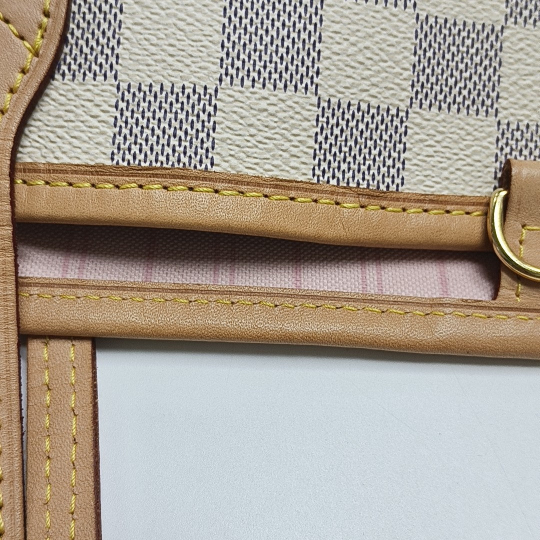 NEVERFULL MM Damier Azur Coated Canvas White