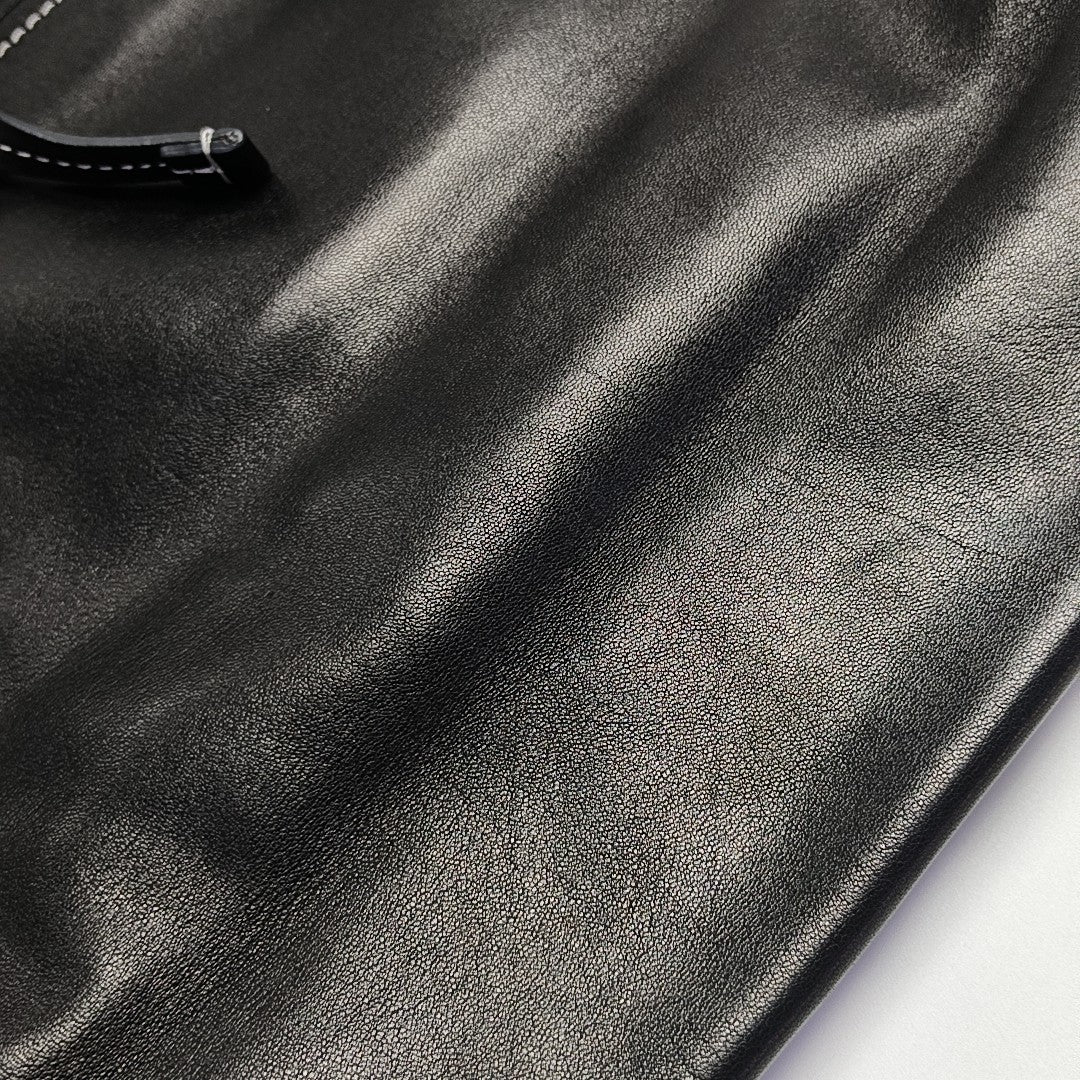 Lambskin Top Handle Bag Black