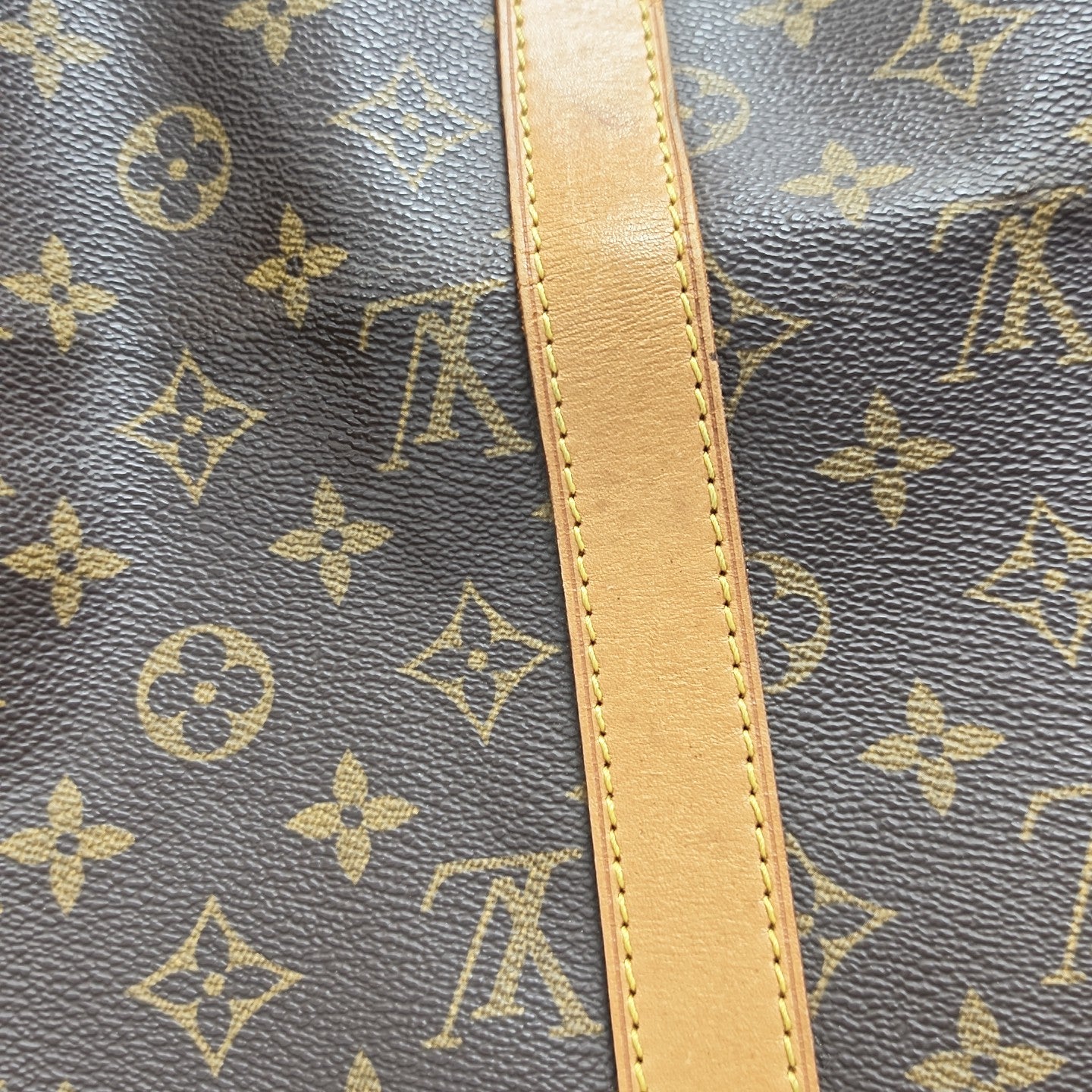KEEPALL 50 Monogram Coated Canvas Brown