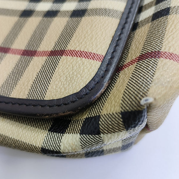 Coated Canvas Shoulder Bag Beige