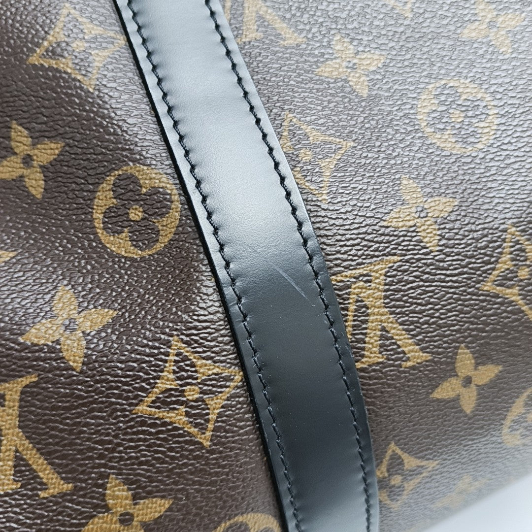KEEPALL 45 Monogram Coated Canvas Brown