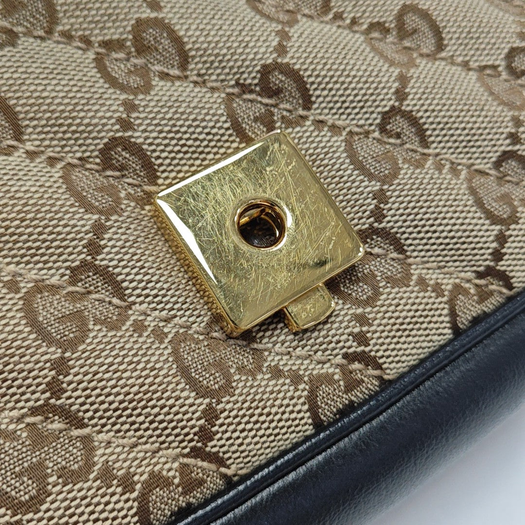 GG Marmont Small Quilted Canvas Brown