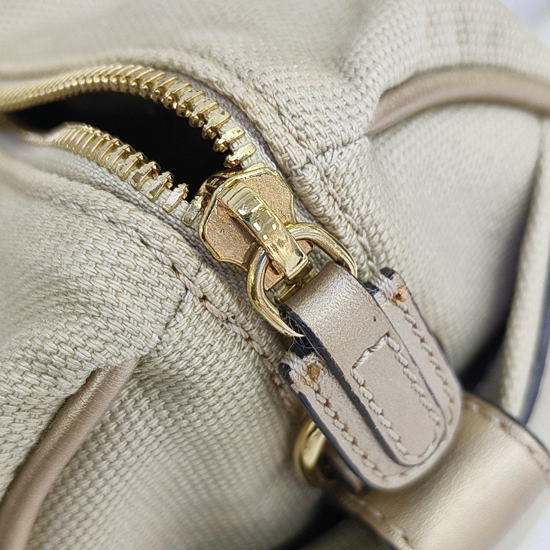 Canvas Top Handle Bag Beige