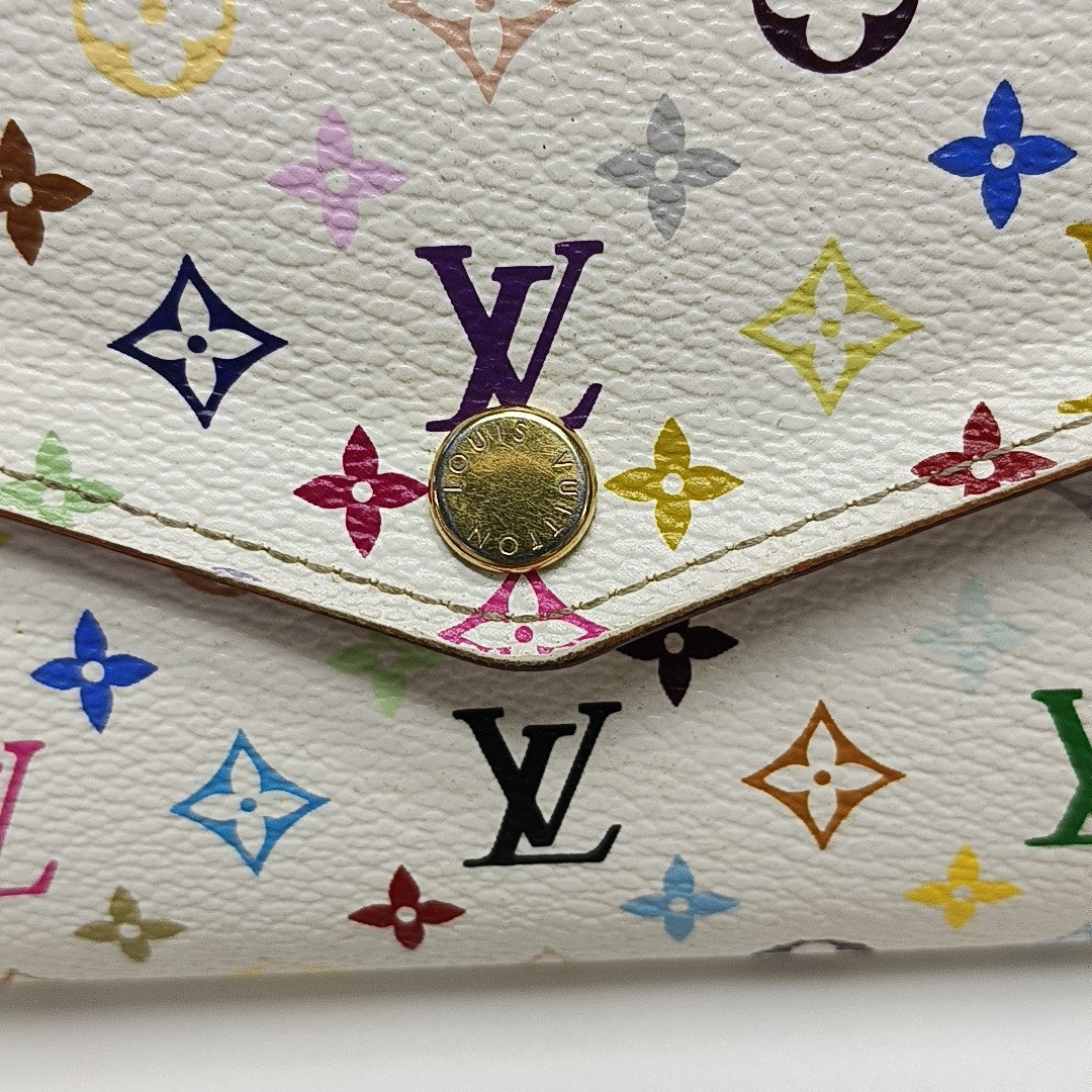 SARAH Monogram Coated Canvas White Wallet