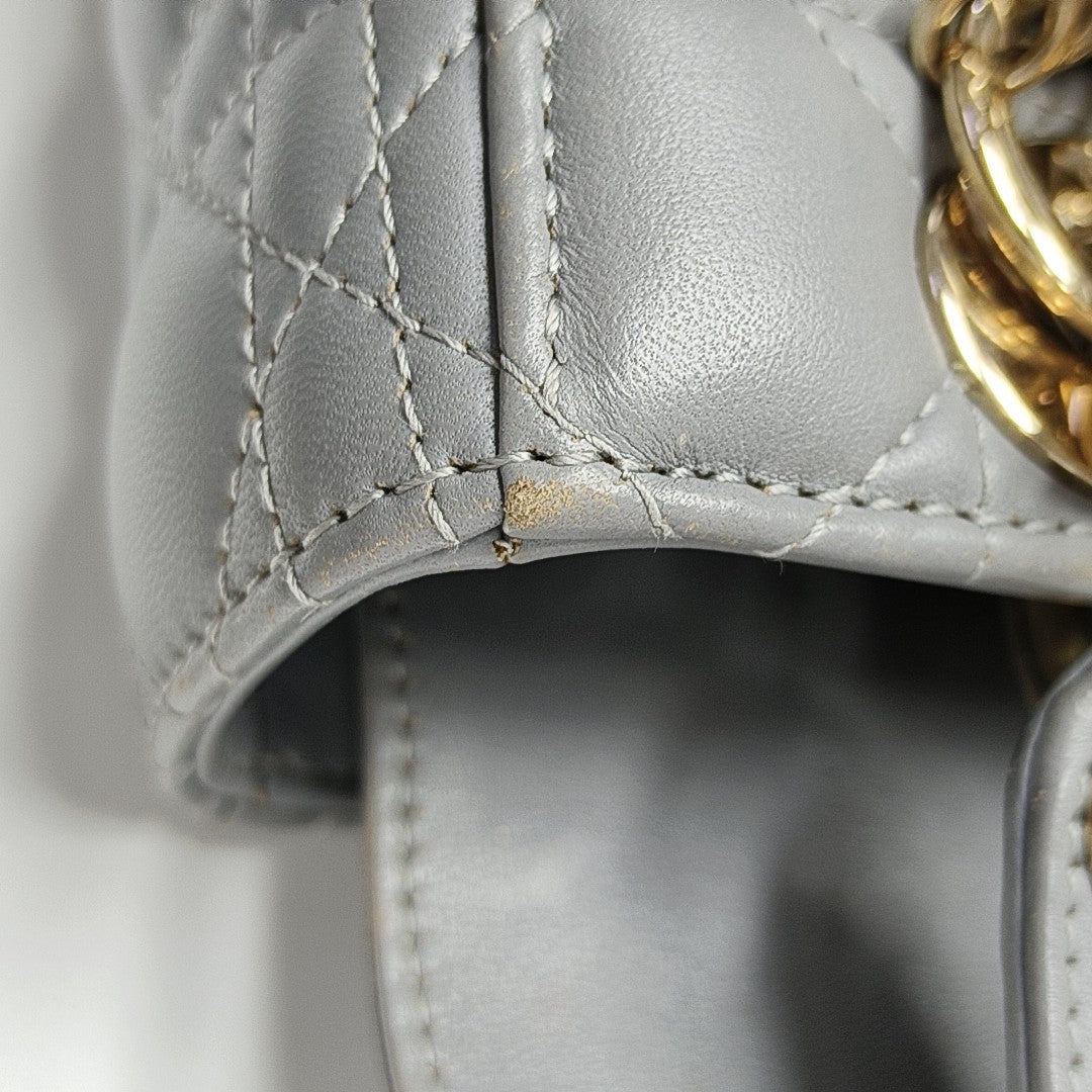 Lady Dior Small Cannage Lambskin Gray