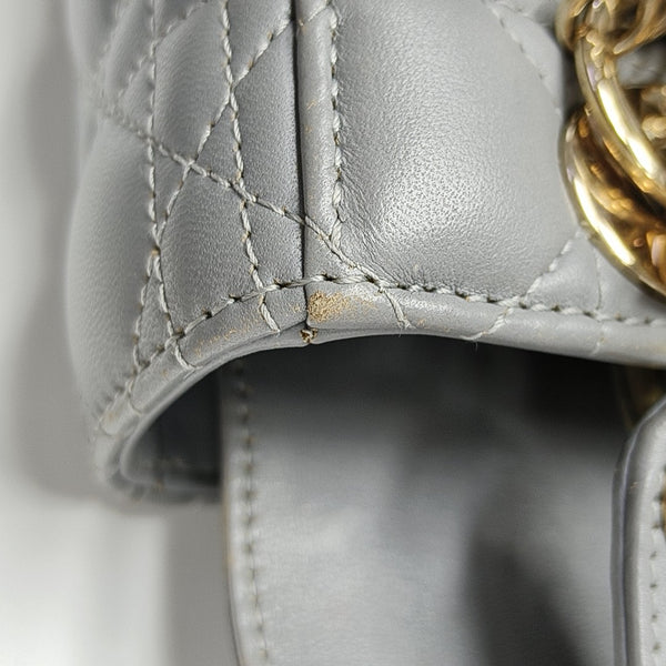 Lady Dior Small Cannage Lambskin Gray