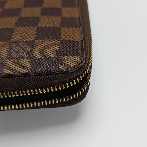 ZIPPY Damier Ebene Coated Canvas Brown Wallet