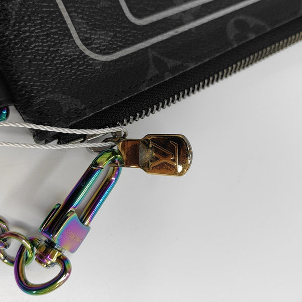 Monogram Coated Canvas Clutch Black