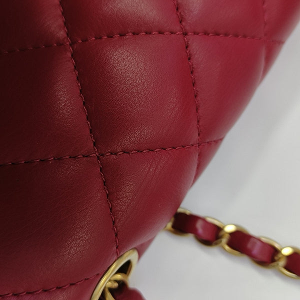 Quilted Calfskin Shoulder Bag Red