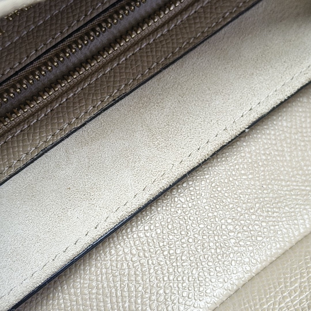 Saddle Small Calfskin Gray