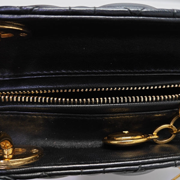 Lady Dior Medium Cannage Lambskin Black