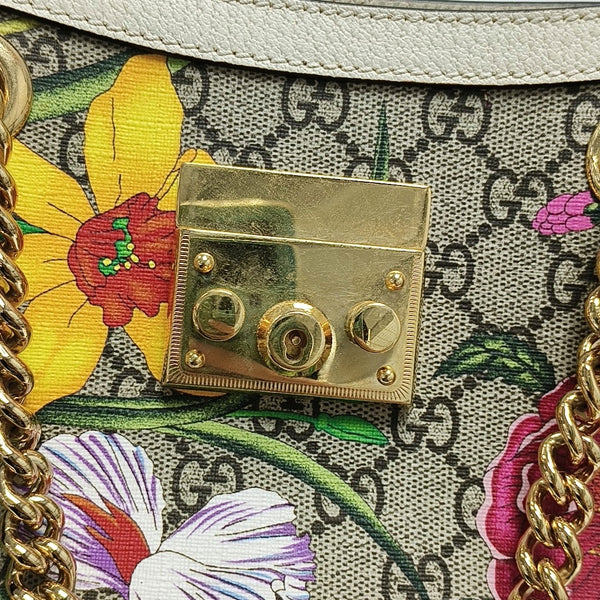 Padlock Small Monogram Coated Canvas Beige
