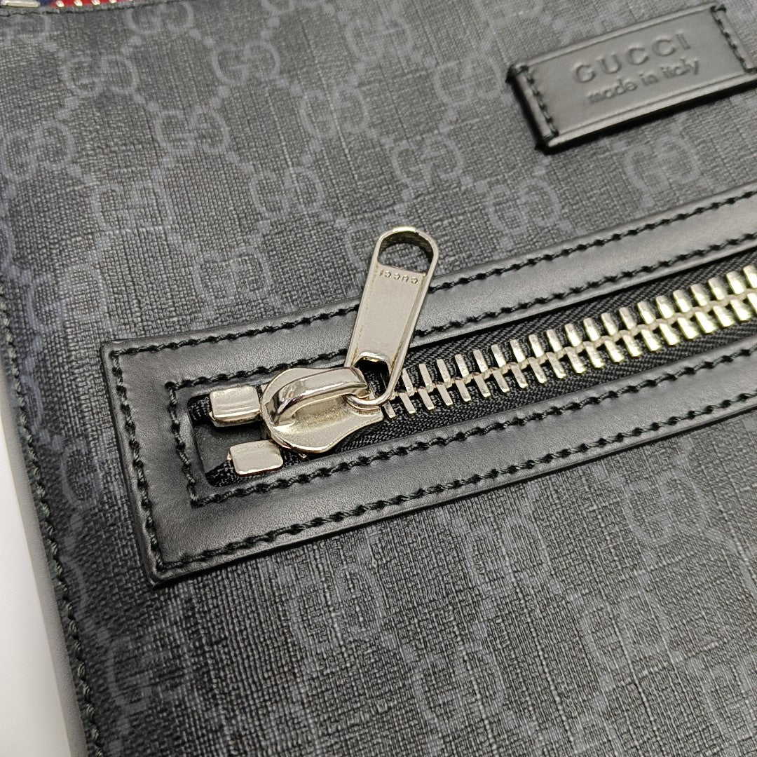 Monogram Coated Canvas Shoulder Bag Black