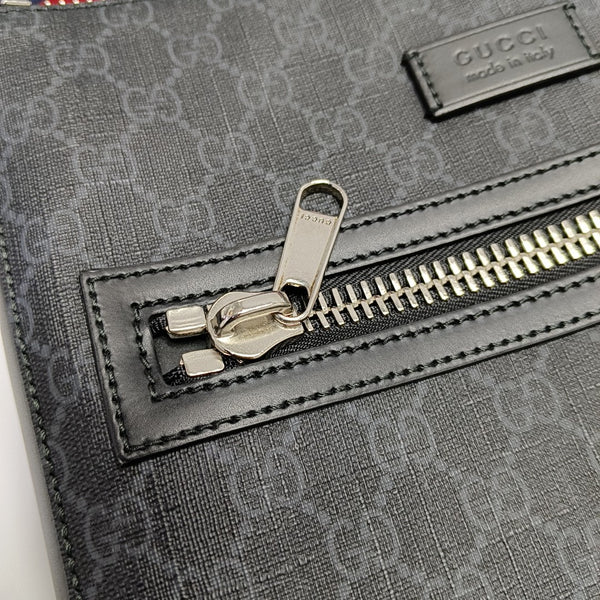 Monogram Coated Canvas Shoulder Bag Black