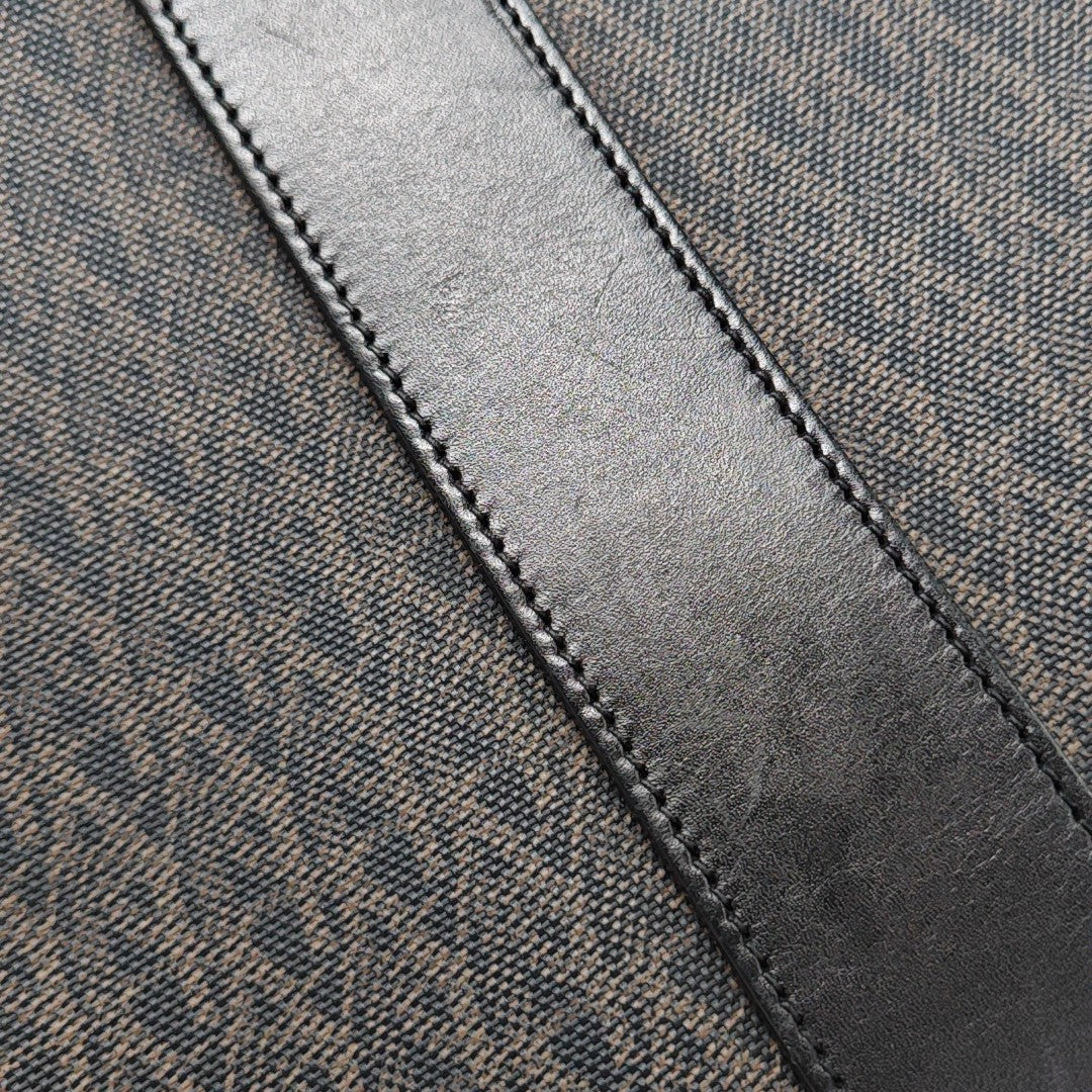 Coated Canvas Shoulder Bag Black