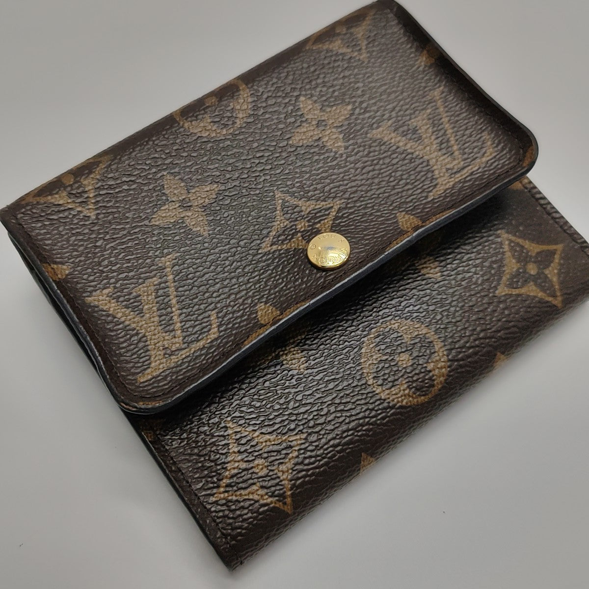 ANAIS Monogram Coated Canvas Brown Wallet