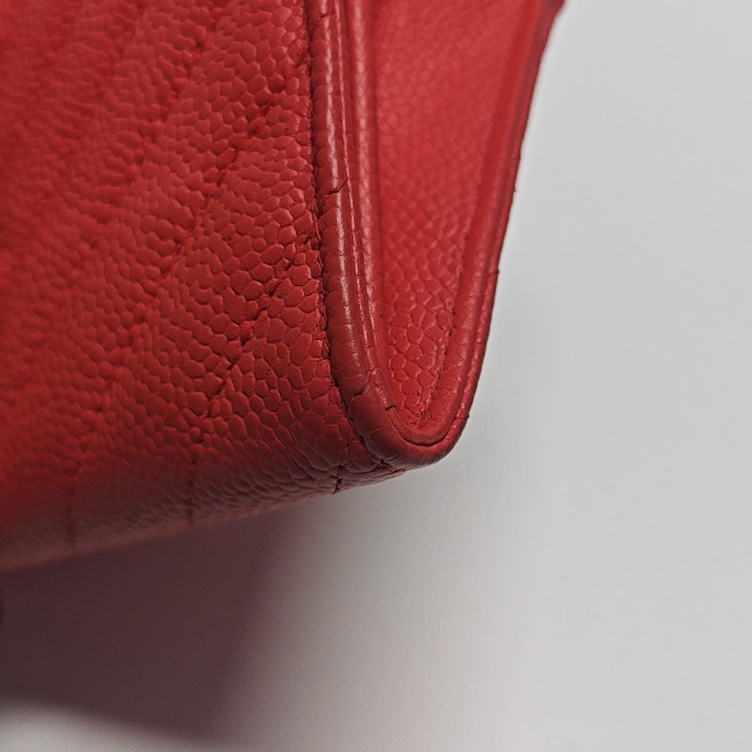 CLASSIC FLAP Mini Chevron Calfskin Pink Wallet