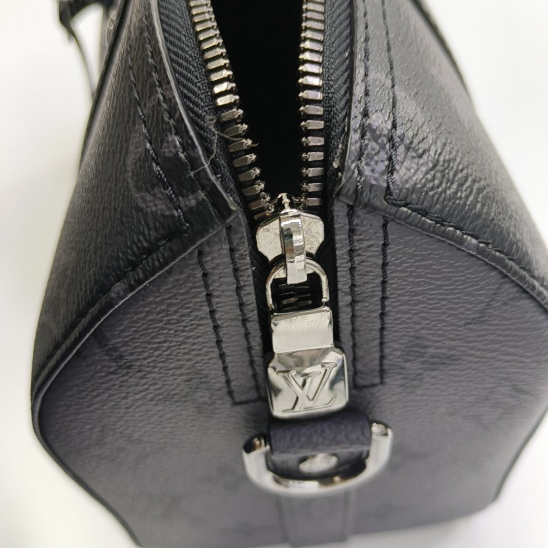 KEEPALL Monogram Coated Canvas Black