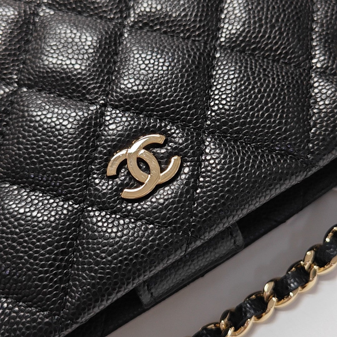 Quilted Grained Calfskin Black