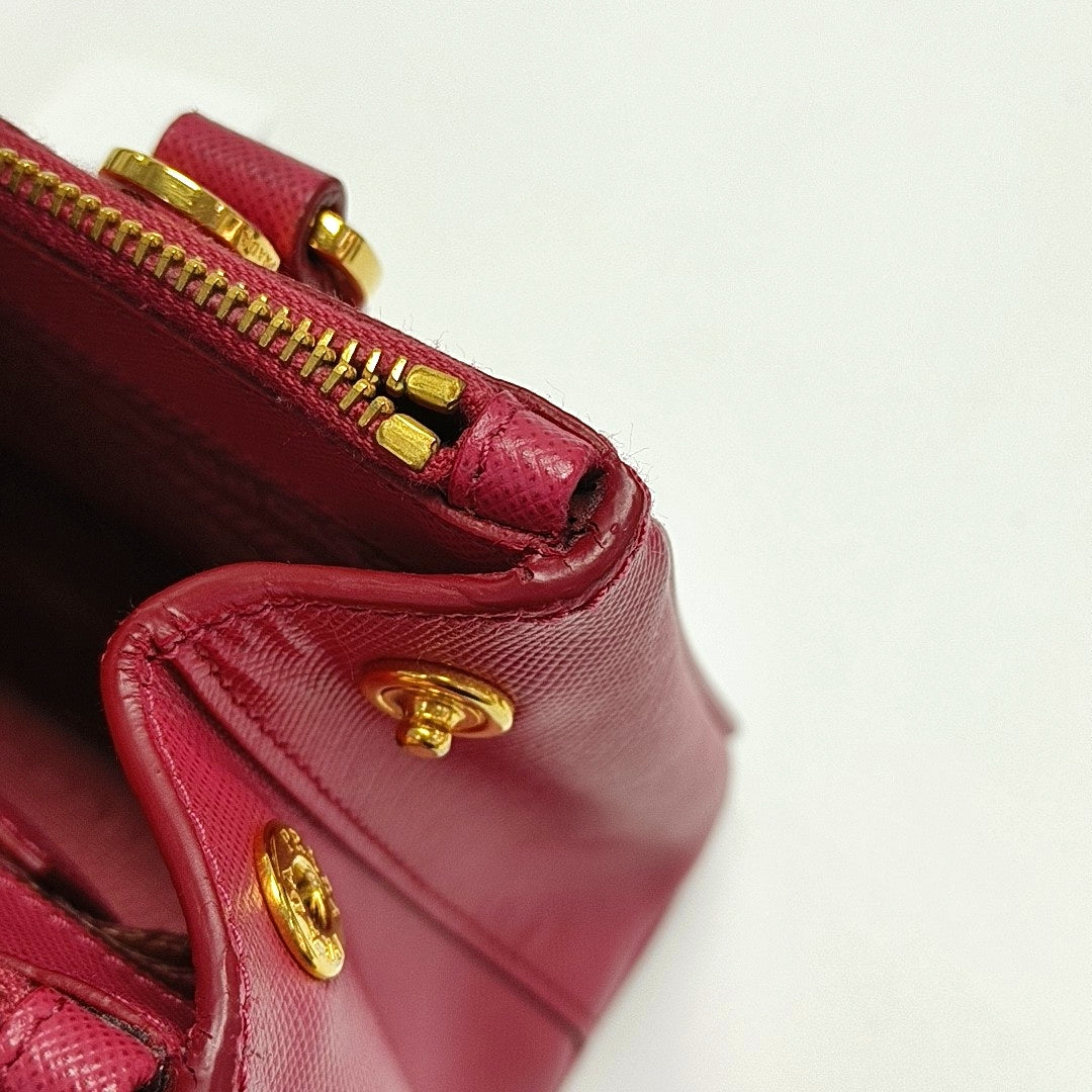 Galleria Super Mini Saffiano Calfskin Red