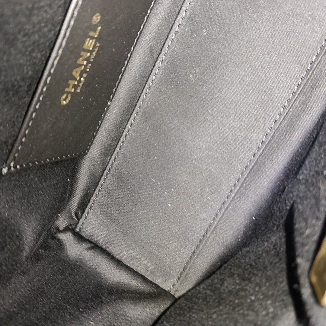 CHANEL 25 Quilted Denim Blue
