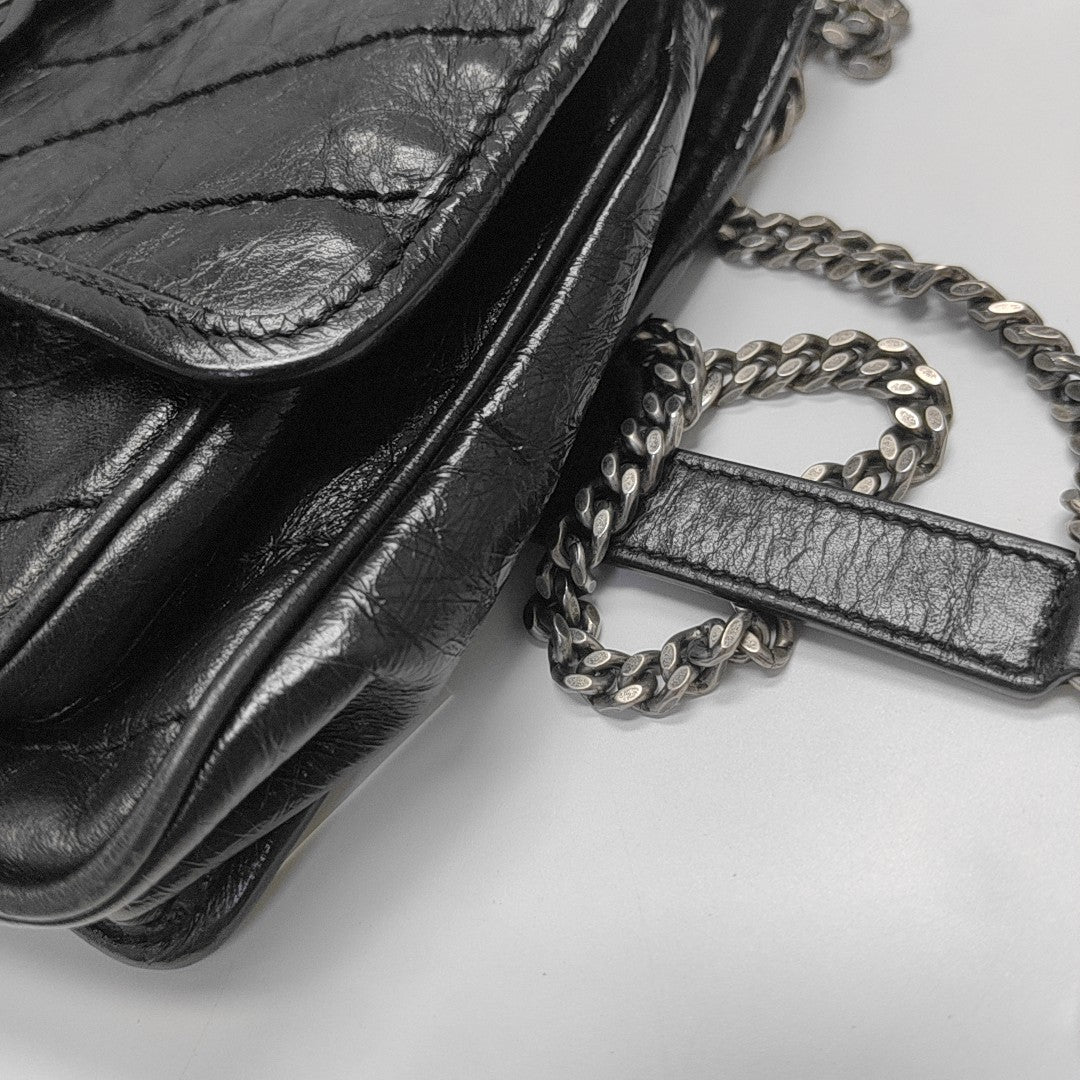 NIKI Small Chevron Calfskin Black