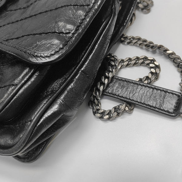 NIKI Small Chevron Calfskin Black
