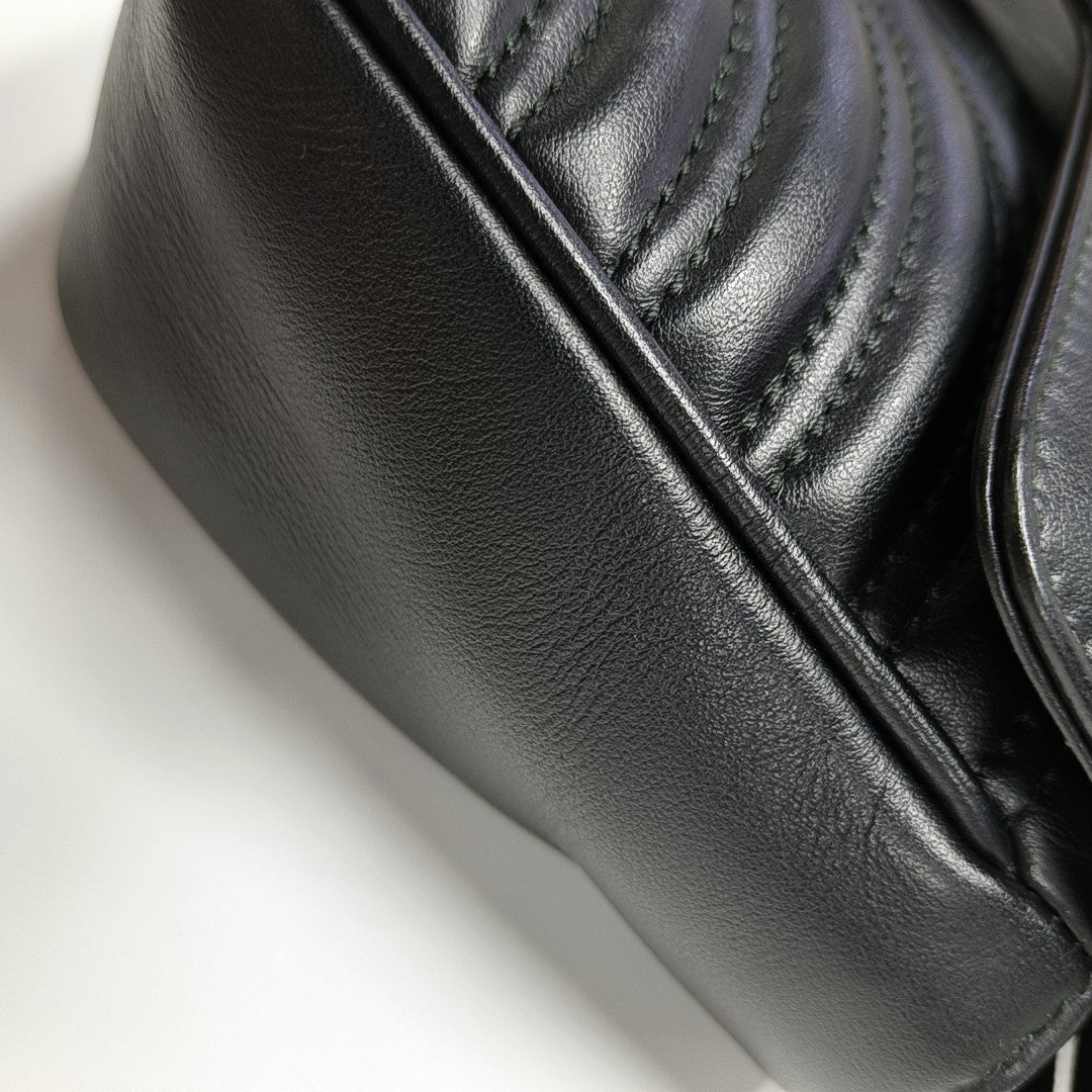 GG Marmont Small Quilted Calfskin Black