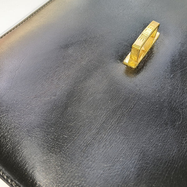 Leather Shoulder Bag Black