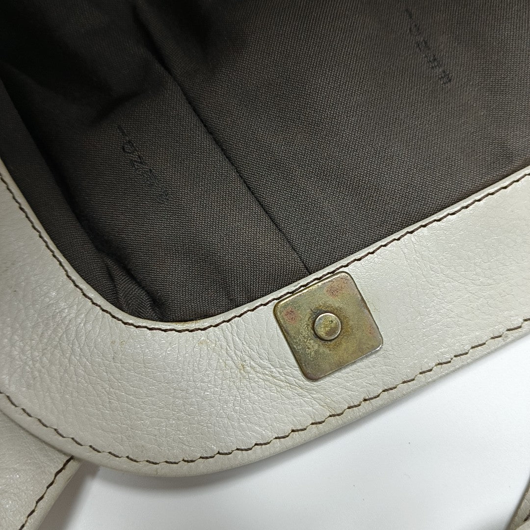 Calfskin Top Handle Bag White