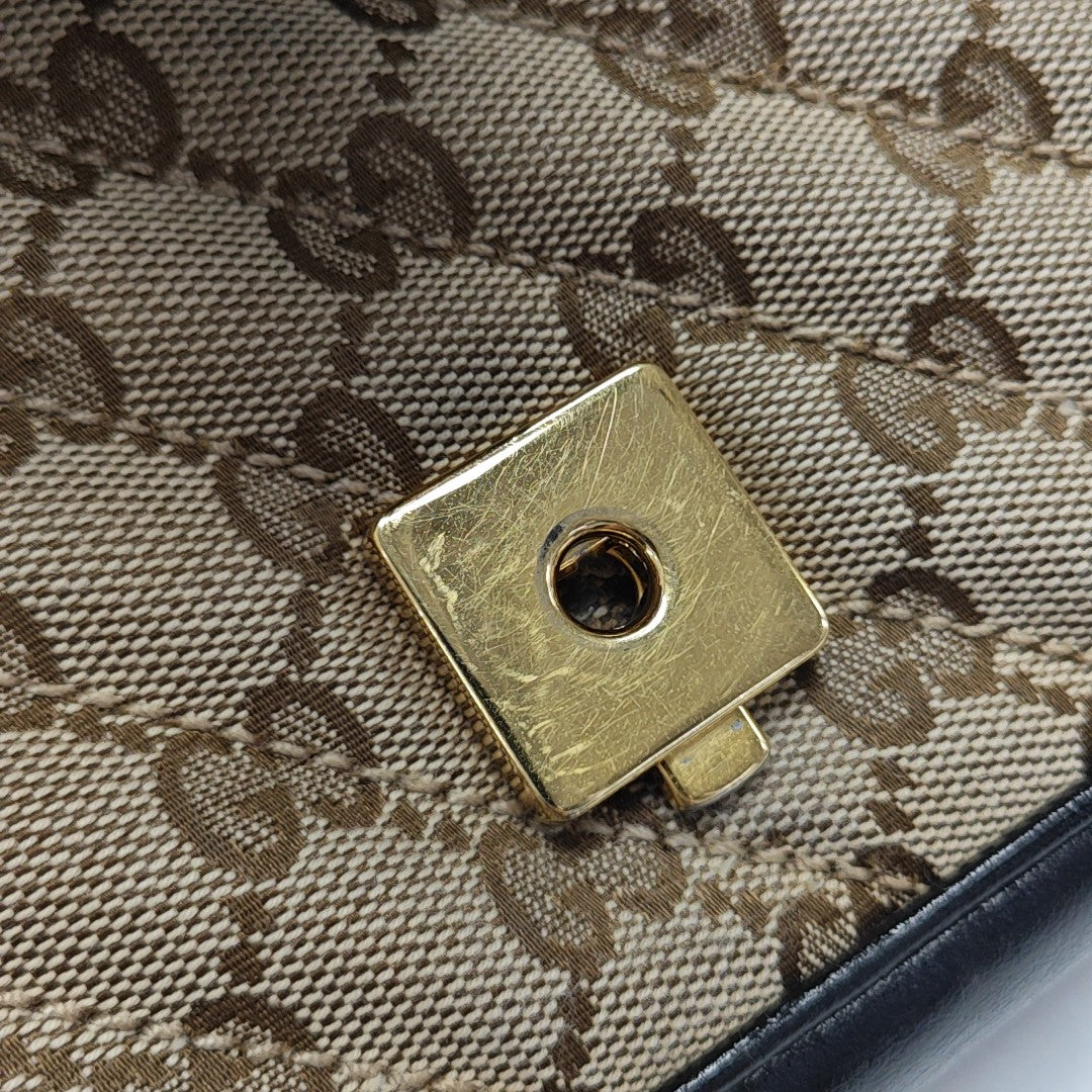 GG Marmont Small Quilted Canvas Brown