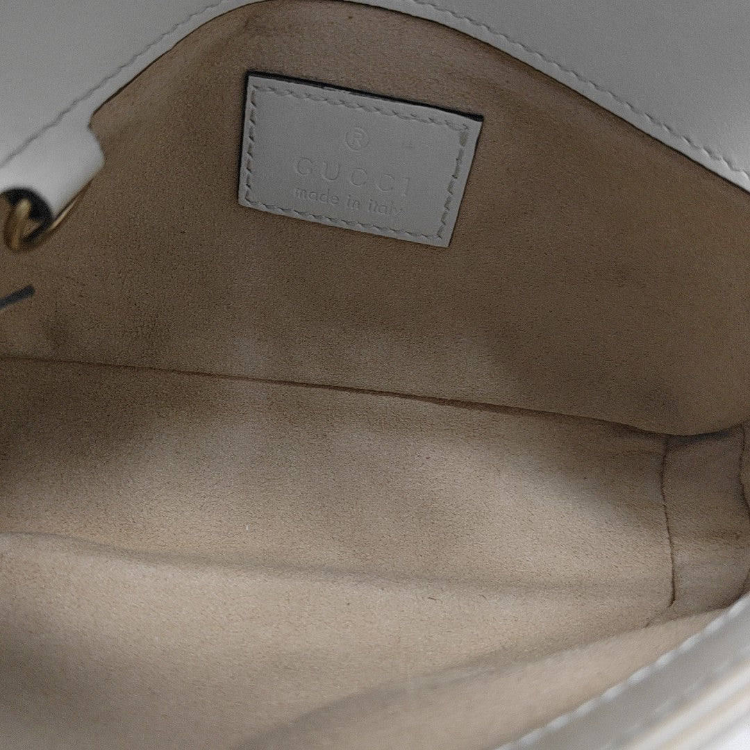GG Marmont Mini Quilted Calfskin White