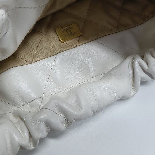 CHANEL 22 Mini Quilted Calfskin White