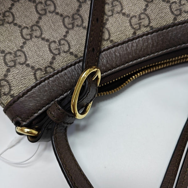 Ophidia Small Monogram Coated Canvas Brown