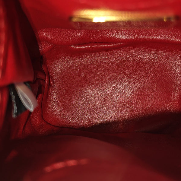 Patent Leather Bucket Bag Red
