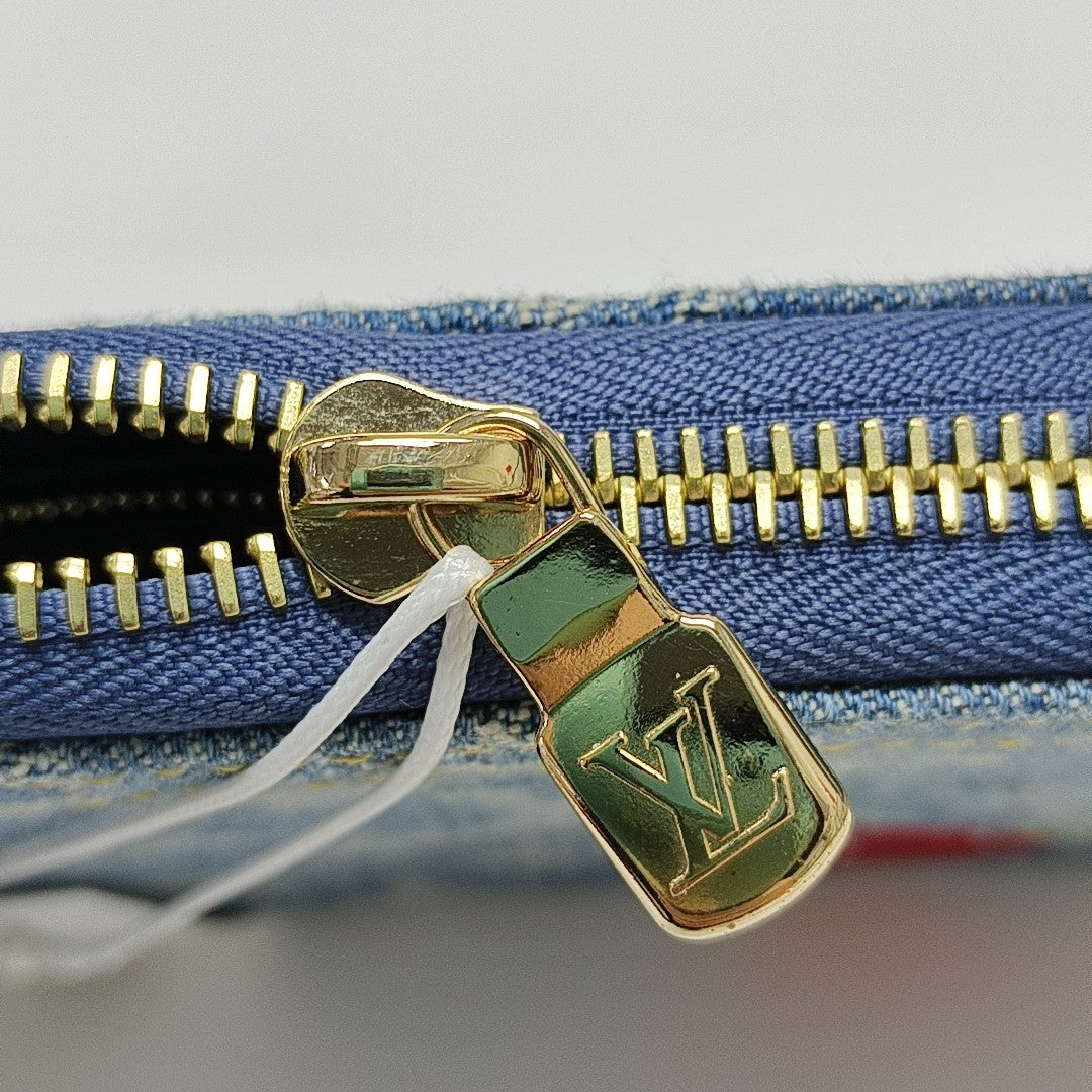 Monogram Fabric Wallet Blue