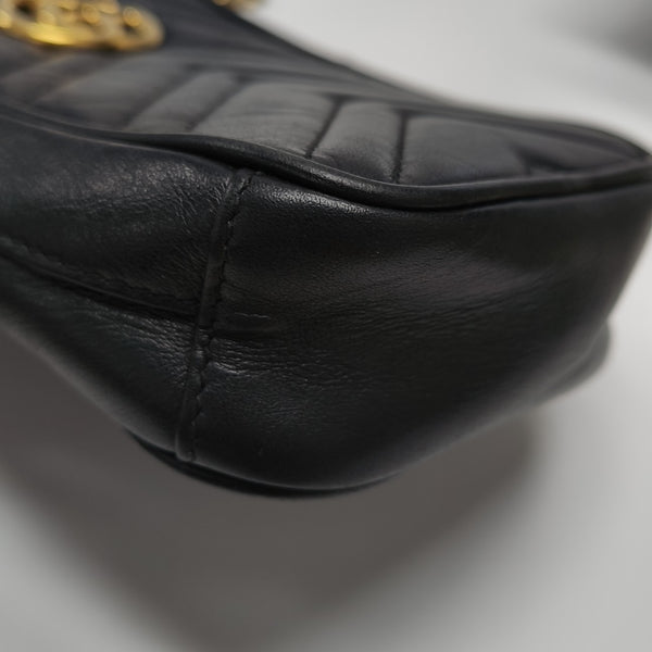 GG Marmont Mini Quilted Calfskin Black