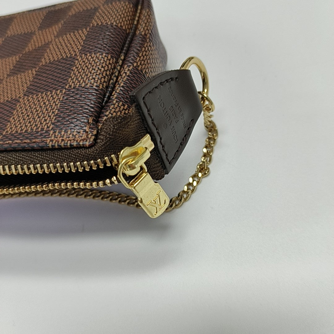 ACCESSOIRES Mini Damier Ebene Coated Canvas Brown