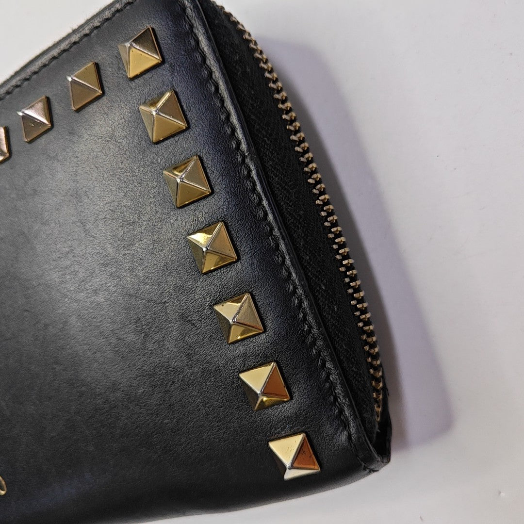 Cartera Rockstud de piel de ternera negra