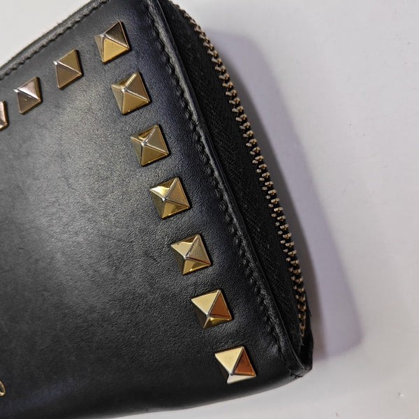 Cartera Rockstud de piel de ternera negra