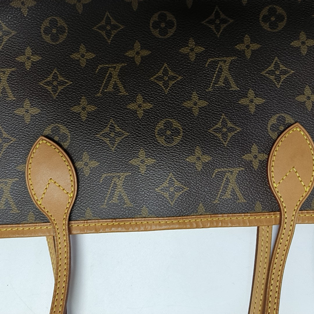 NEVERFULL MM Monogram Coated Canvas Brown