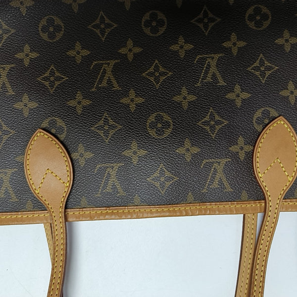 NEVERFULL MM Monogram Coated Canvas Brown