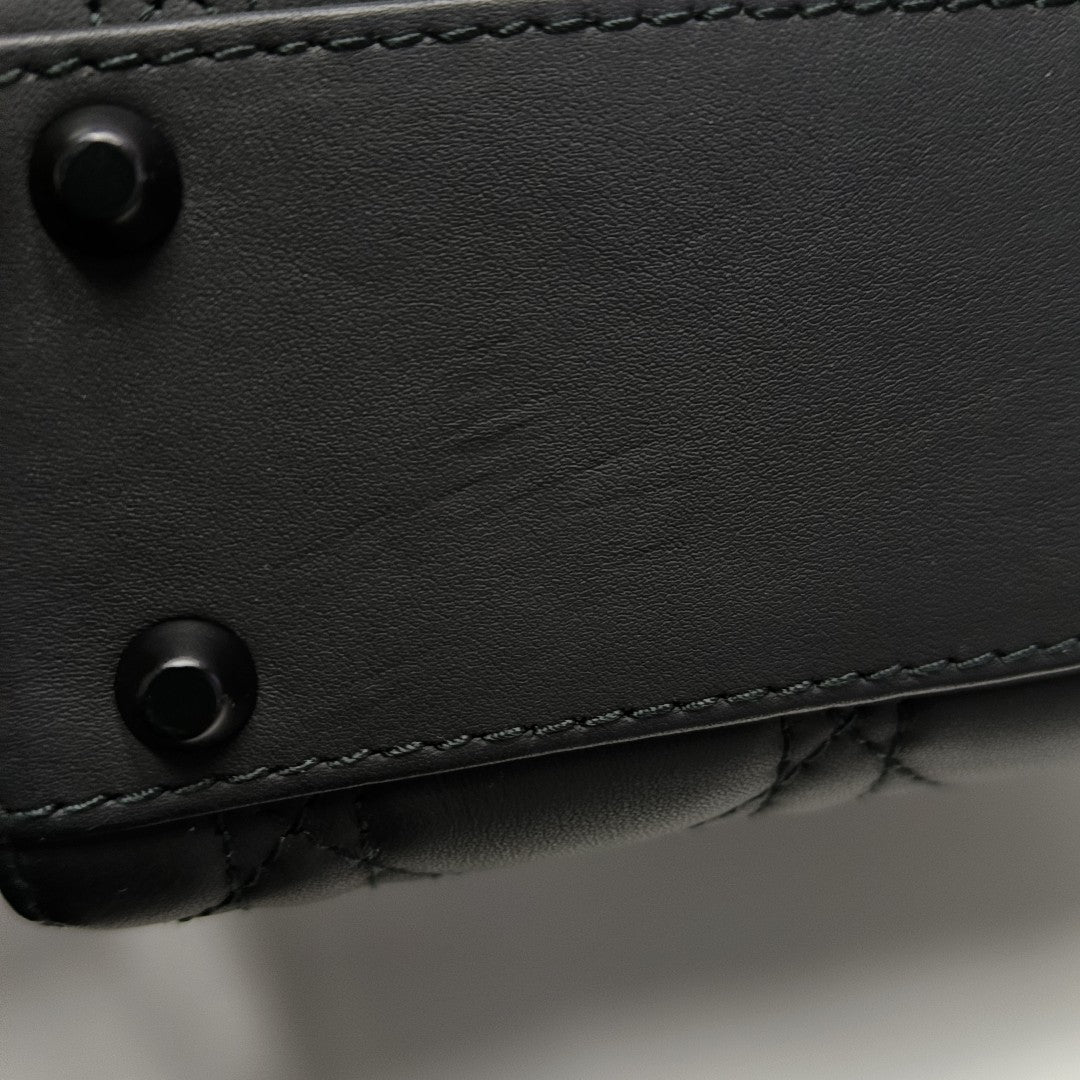 Lady Dior Mini Cannage Calfskin Black