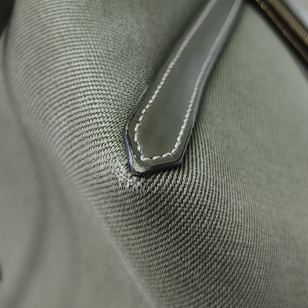 Quilted Canvas Tote Bag Green