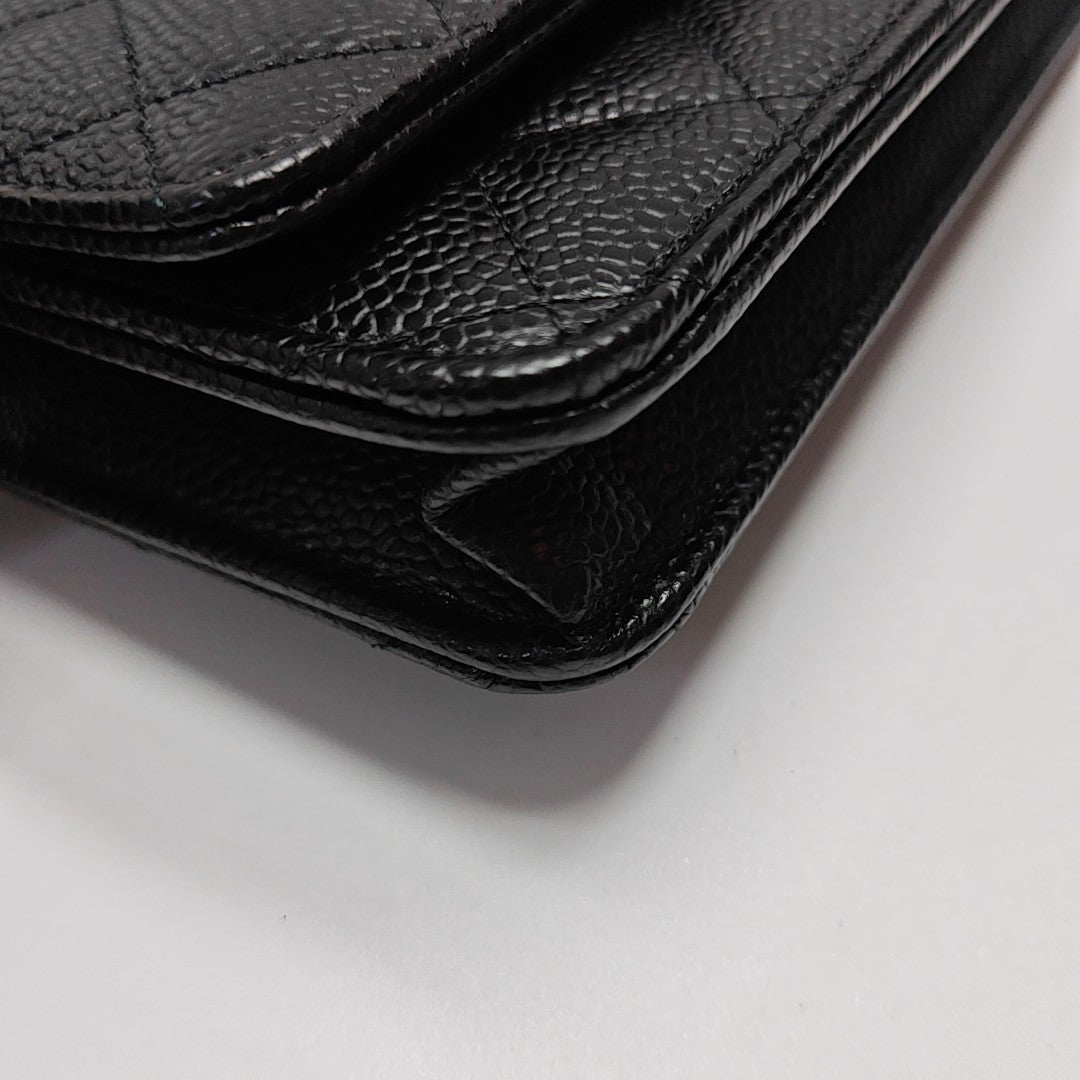 WOC Quilted Grained Calfskin Black