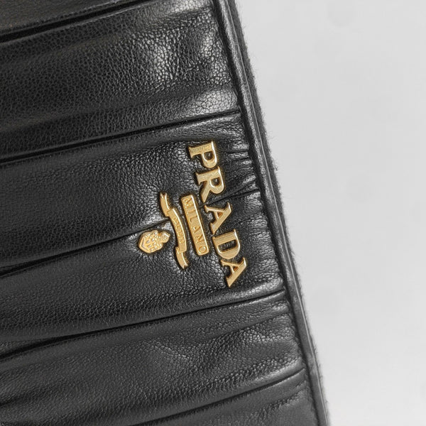 Fold Wallet Lambskin Black Wallet