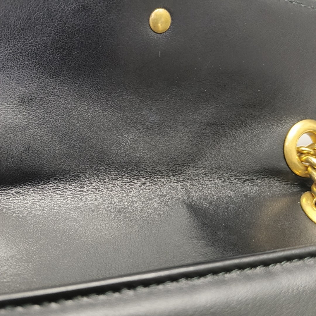 GG Marmont Small Quilted Calfskin Black