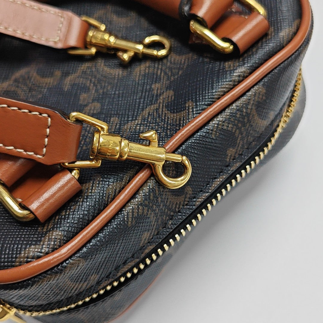 Coated Canvas Tote Bag Brown